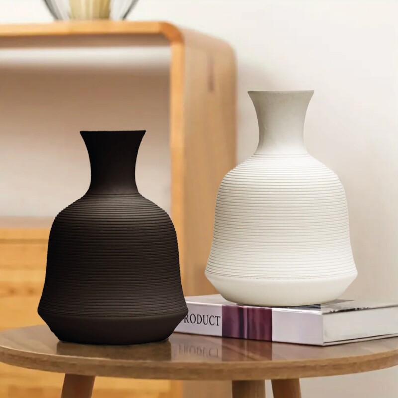 FLORERO CERAMICA D14x19CM BLANCO/NEGRO MATE FLORERO CERAMICA D14x19CM BLANCO/NEGRO MATE