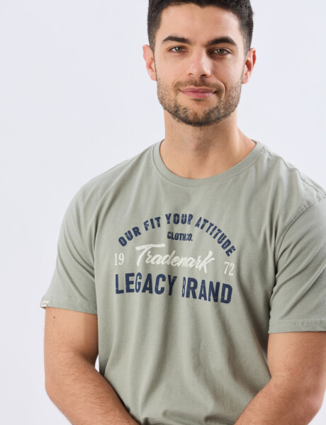 REMERA ESTAMPADA DE ALGODÓN Pistacho