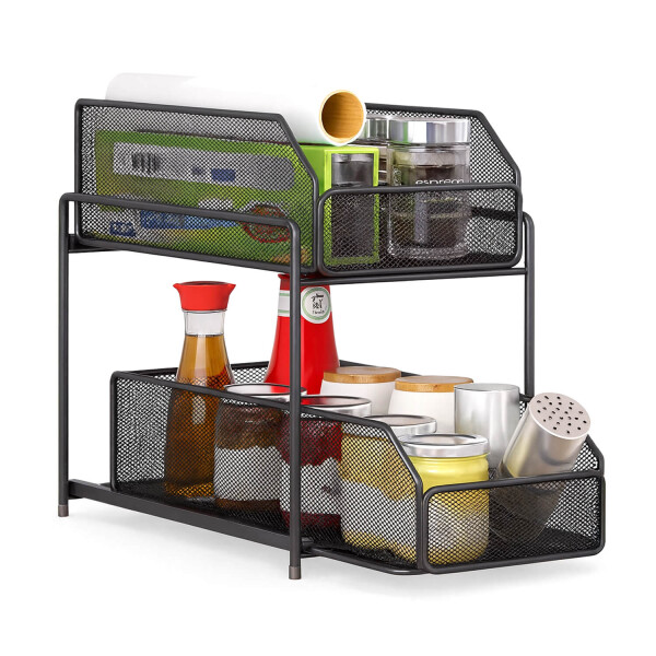 Estante Organizador Bajo Mesada Alacena Cocina 2 Cajones Multiuso Imback Color Negro Estante Organizador Bajo Mesada Alacena Cocina 2 Cajones Multiuso Imback Color Negro