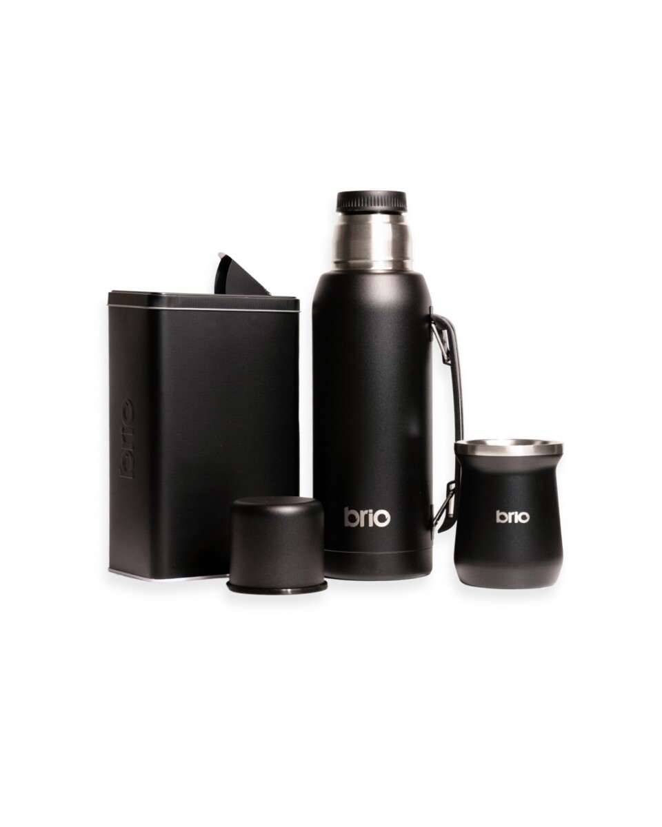 Set termo 1lt + mate clásico + yerbera 800gr - Negro 
