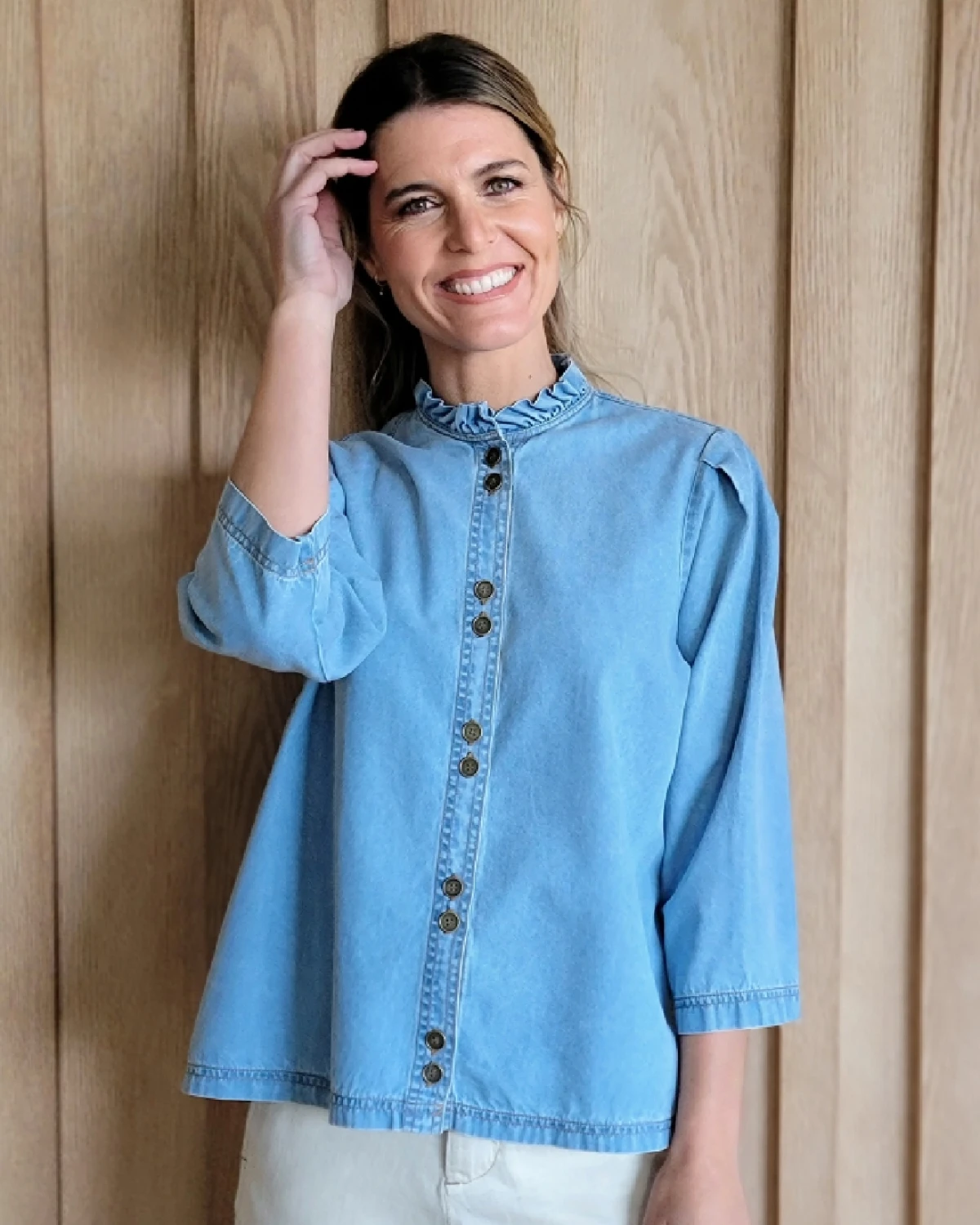 Camisa Carlotta celeste 3