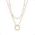 Collar de Colgante con Aro de Acero Inoxidable con Cadena Chapada en Oro Collar de Colgante con Aro de Acero Inoxidable con Cadena Chapada en Oro