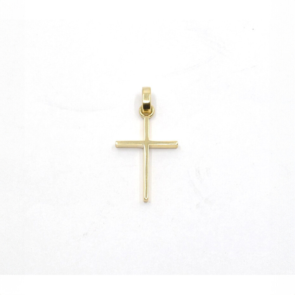 Cruz barra cuadrada En Oro 18k Amarillo 23 x 15 mm Cruz barra cuadrada En Oro 18k Amarillo 23 x 15 mm