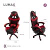 Silla Gamer Lumax Modelo ROM Negro/Rojo