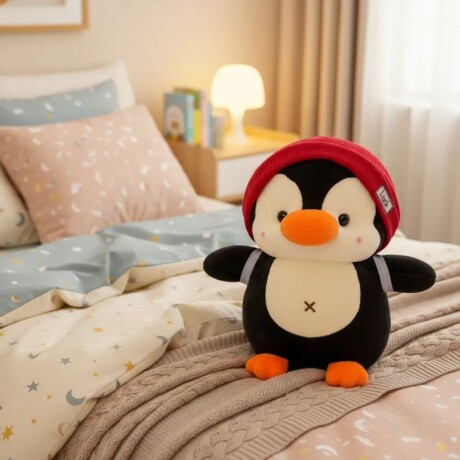 Peluche Pingüino Rojo Polar Algodón Altura 27cm Peluche Pingüino Rojo Polar Algodón Altura 27cm