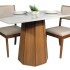 Mesa De Comedor Jade Rectangular 120x80 Cm Vidrio Moderna Blanco 1