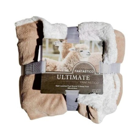 Frazada Polar 1 Plaza con Corderito Ultimate Sherpa Throw BEIGE