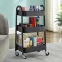 Carro Organizador 3 Estantes Con Ruedas Multiuso Reforzado Color Variante Negro