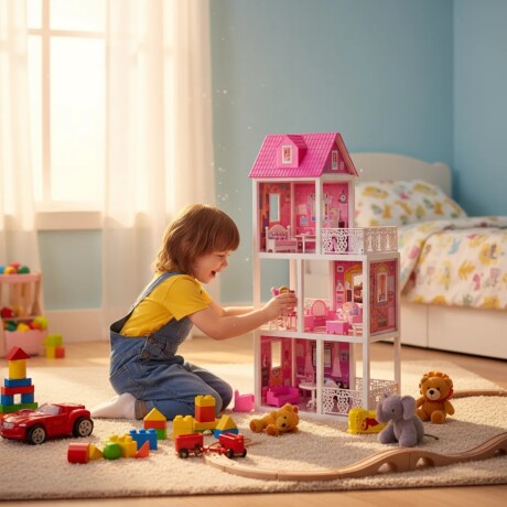 Casa Infantil de Plástico para Armar con Accesorios 75 cm Casa Infantil de Plástico para Armar con Accesorios 75 cm