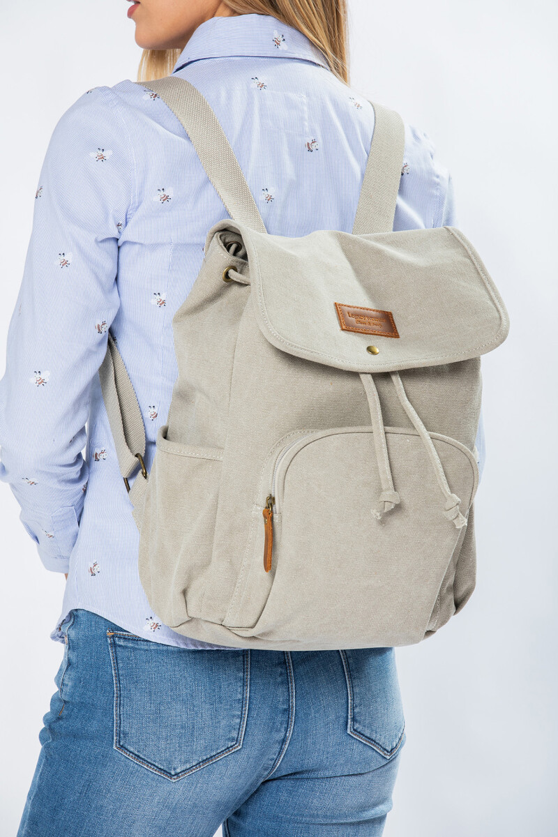 Mochila en canvas - Beige 