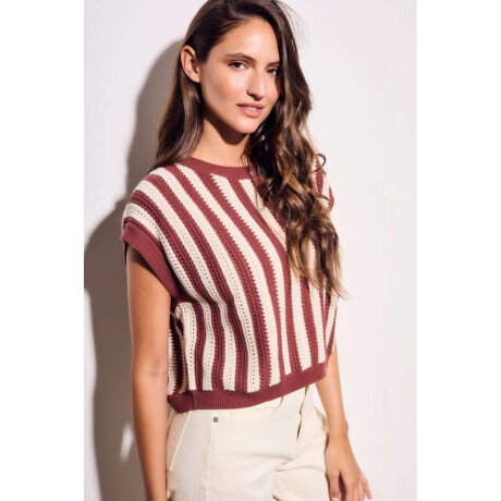 Chaleco Rayado Bordeaux