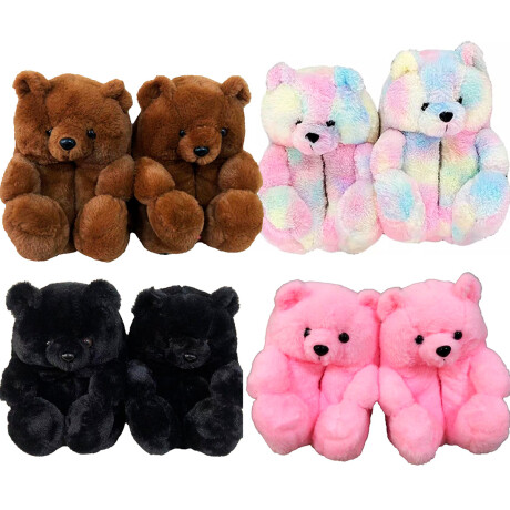 Pantuflas Peluche Osos Novedad 28 Al 40 Niño Adulto Marrón