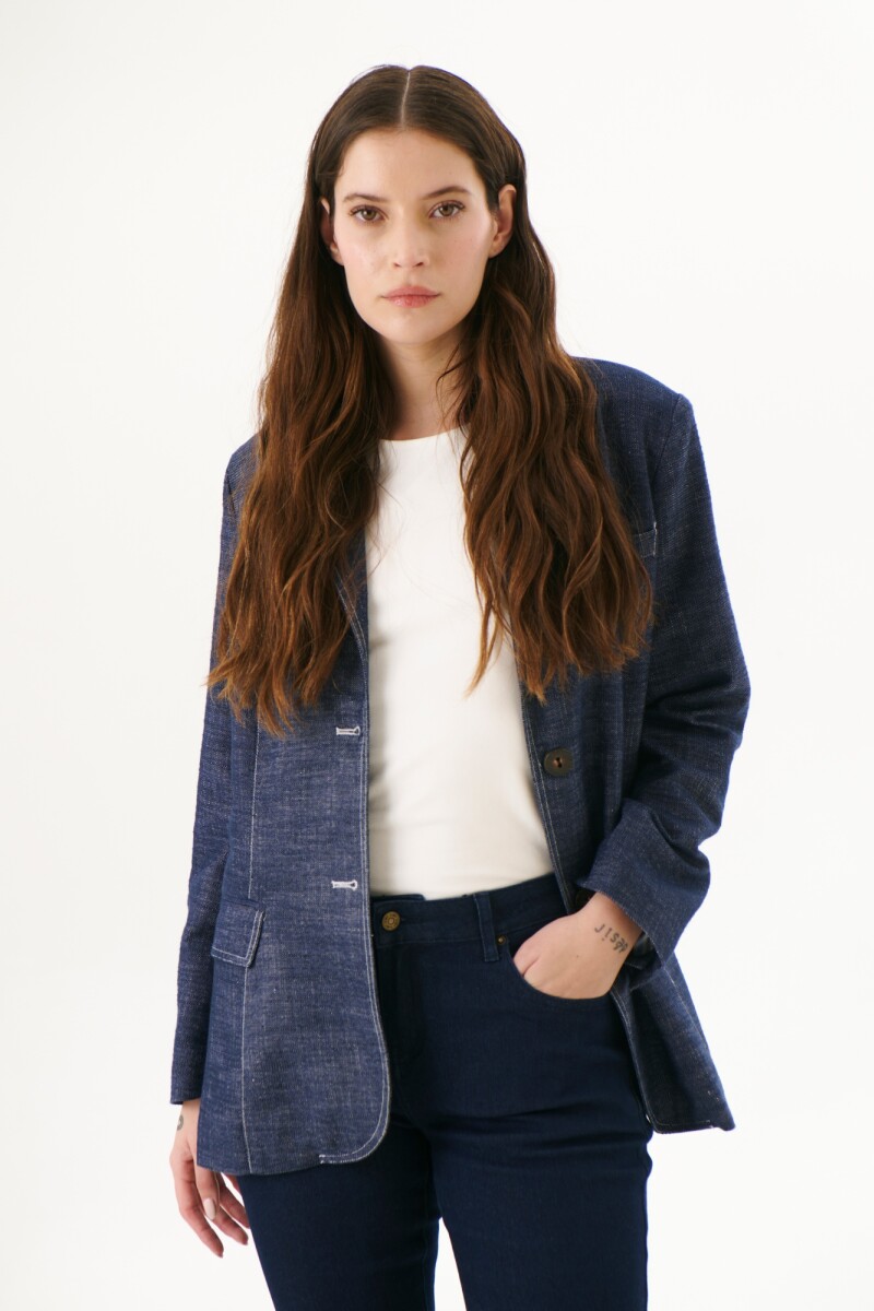 BLAZER JEAN LINO AZUL