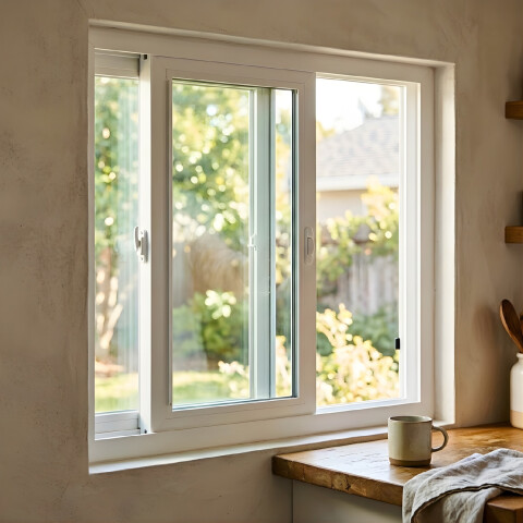 Ventana de PVC Blanco 120 X 150 Corrediza Aislante Premium Ventana de PVC Blanco 120 X 150 Corrediza Aislante Premium