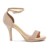 Sandalia Vizzano Mujer Taco 10cm Gliter Rosado Oro