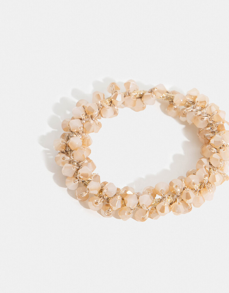 Gomitas Elásticas Strass Gomita Con Beads - Dorado Antique Gold