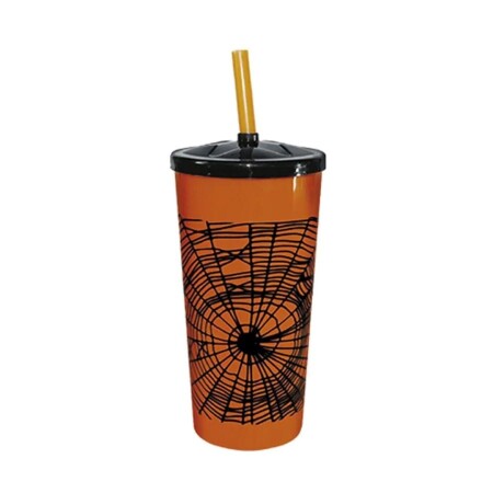 VASO HALLOWEEN ARAÑA 0.6 LTS NARANJA