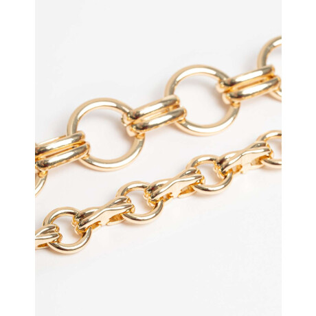 Pulseras Flexibles Sets Metal Dorado