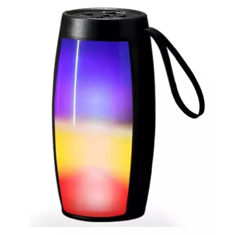 Parlante A Batería Con Luz Led Colores Y Bluetooth Negro