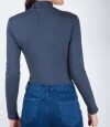 Body polera algodón elastano Azul