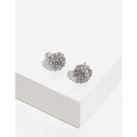 Aros Pasantes Strass Plateado Rodio