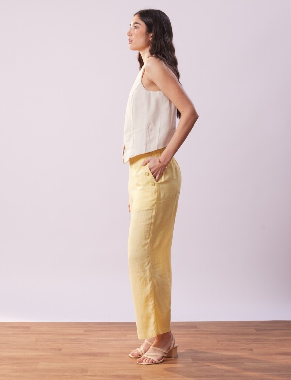 Capri Lino Det Botones AMARILLO
