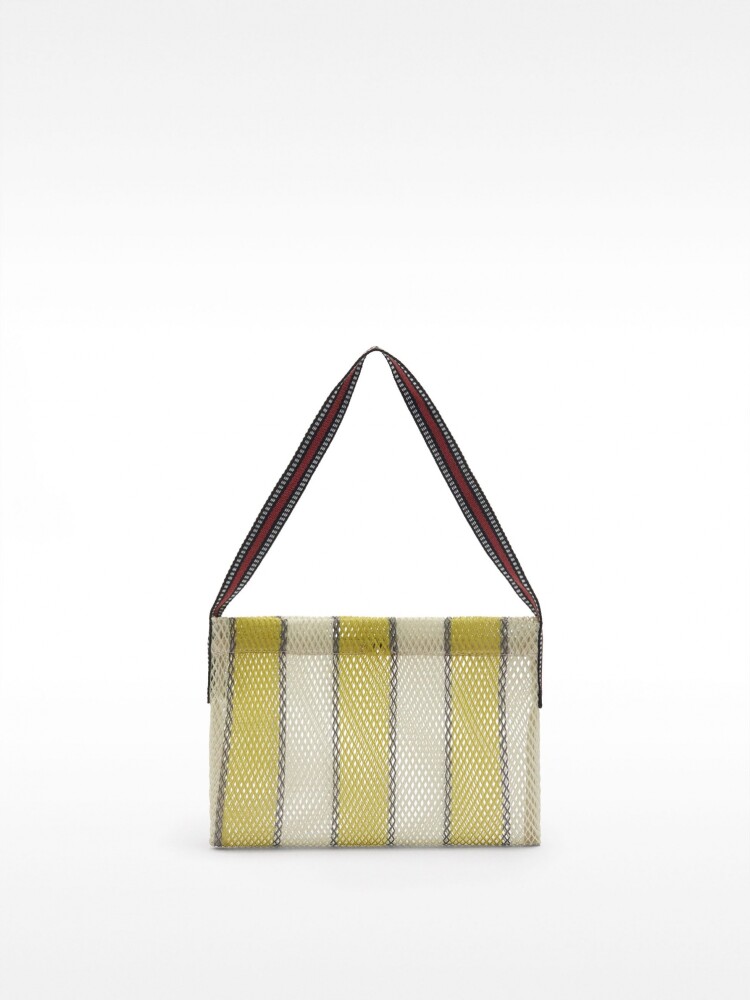 Bolso De Hombro De Rejilla Con Rayas verde