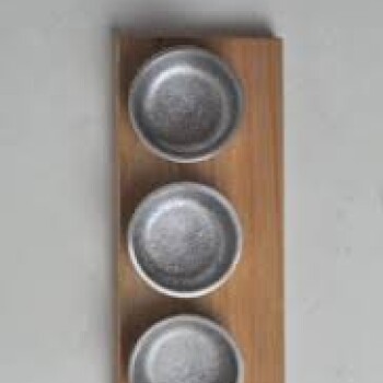 3 dips Galei aluminio c/base madera 10x23 cm Aluma 3 dips Galei aluminio c/base madera 10x23 cm Aluma
