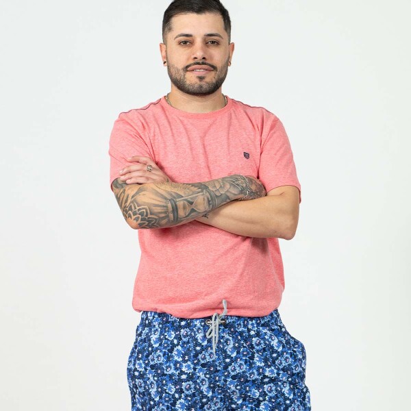 Short Estampado Flor Azul