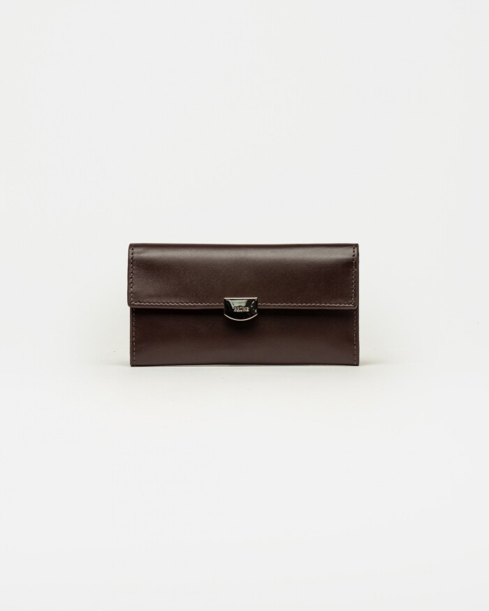 Billetera Dalia en cuero vaquita Marron