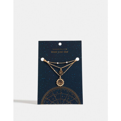 Collar Con Dije Del Eclipe Lunar ''trust Your Star'' Dorado