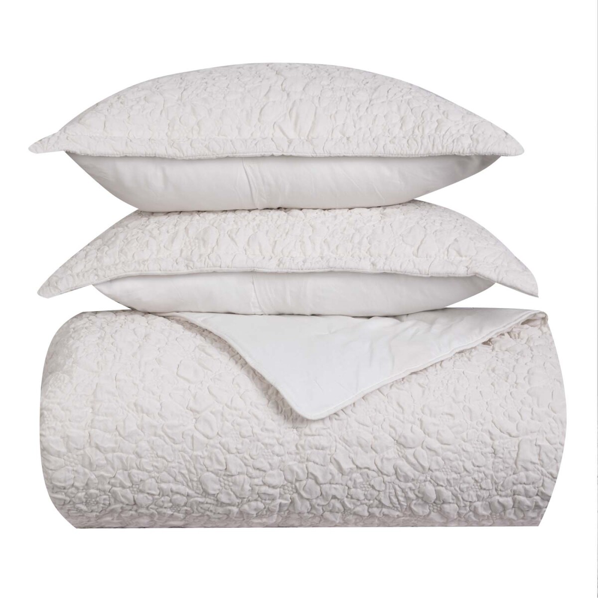 SET CUBRECAMA - 1 PLAZA FIBRA-SUAVE JAQCUARD FLOR 