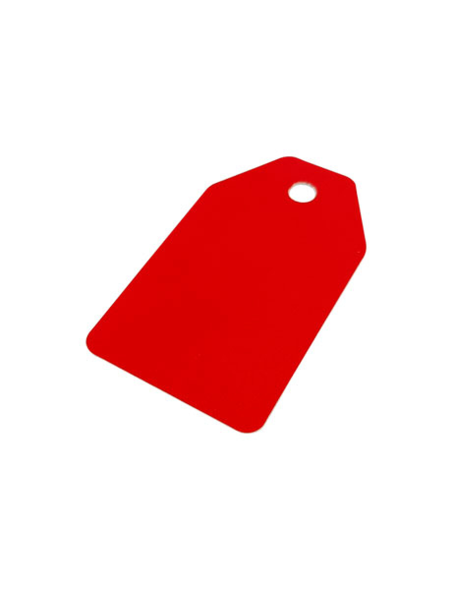 Tag rectangular liso 5x8,5. - ROJO 