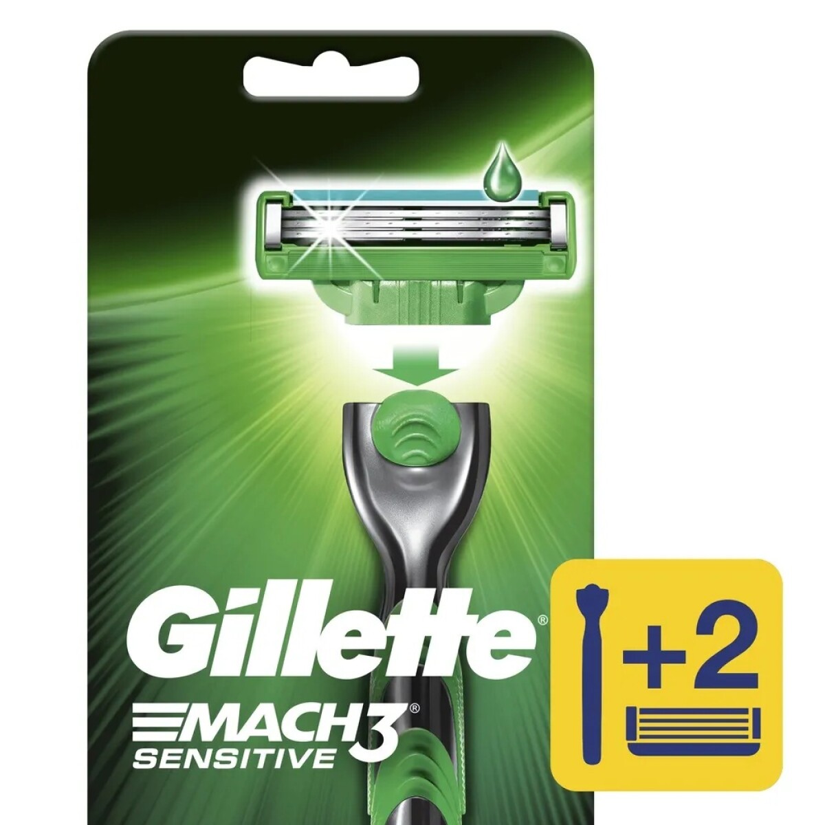 Mach 3 Sensitive Razor + 2 Rep 