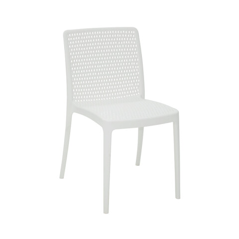Silla apilable blanca ISABELLE con respaldo calado TD0620