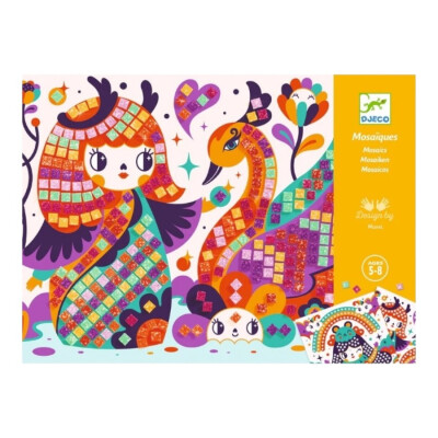 Mosaicos Kokeshis con Purpurina Djeco Mosaicos Kokeshis con Purpurina Djeco