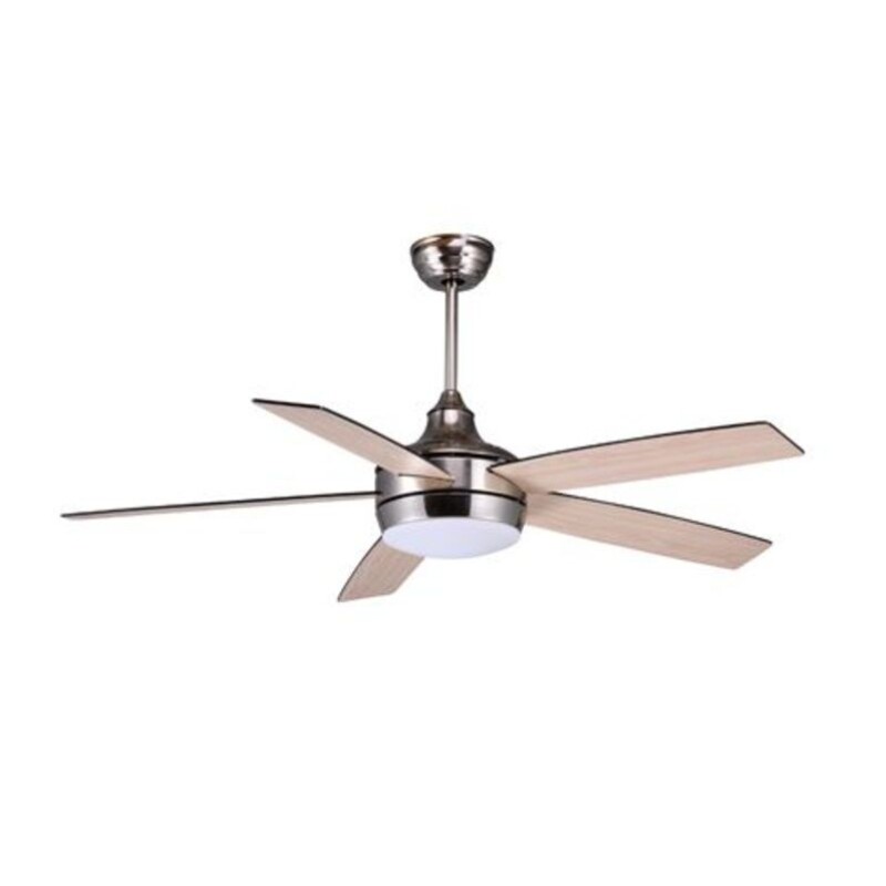 "VENTILADOR LED 24W 52"" 3CCT NIQUEL Y MADERA C/ CONTROL" "VENTILADOR LED 24W 52"" 3CCT NIQUEL Y MADERA C/ CONTROL"