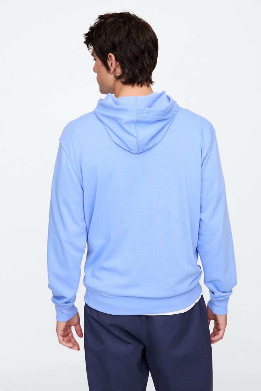 Buzo Canguro Logo Gap Hombre Shirting Blue