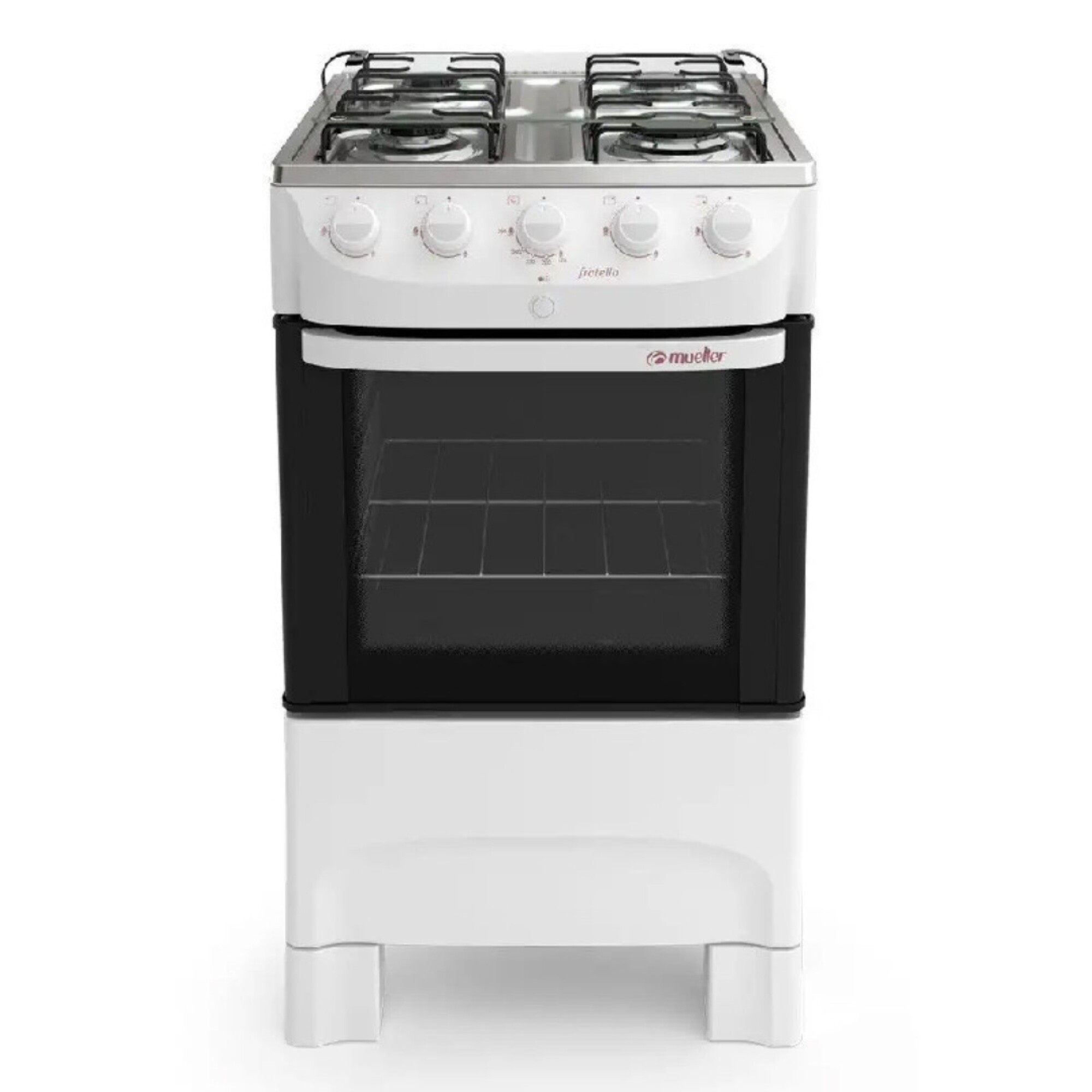 Cocina a Gas Mueller Fratello 4 Hornallas Blanca Encendido Eléctrico