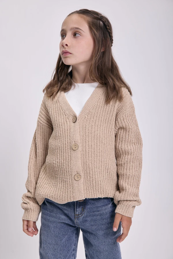 Saco tejido fantasía Beige
