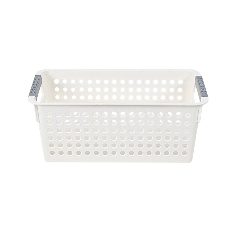 Set x3 Cesto Organizador calado con asas 29 x 13.5 x 12.5 cm BLANCO