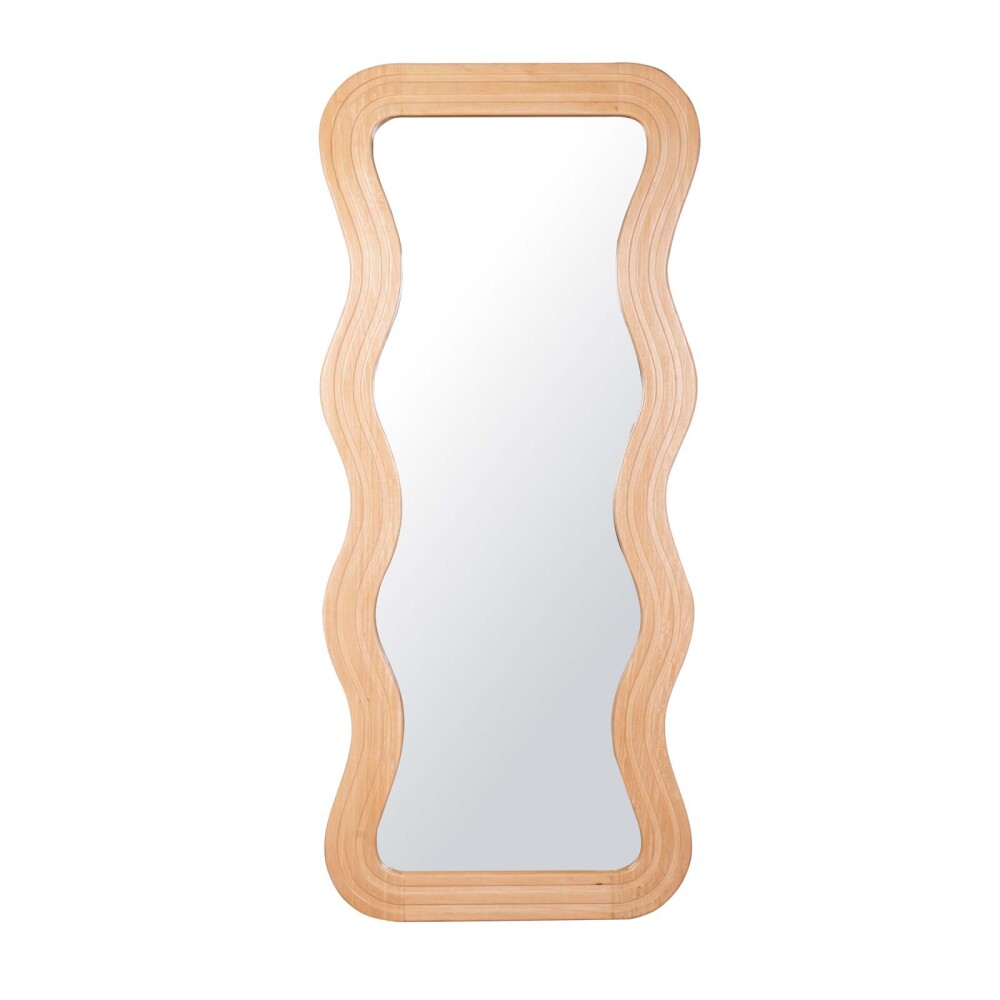 ESPEJO DISCO 74X170CM MADERA-DE-MANGO NATURAL-BEIGE CRUDO