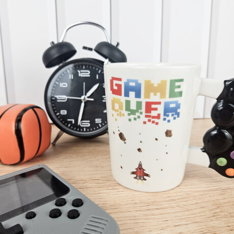 Taza de cerámica modelo joystick Negro