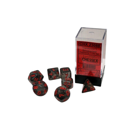 Set de 7 dados - smoke red Set de 7 dados - smoke red