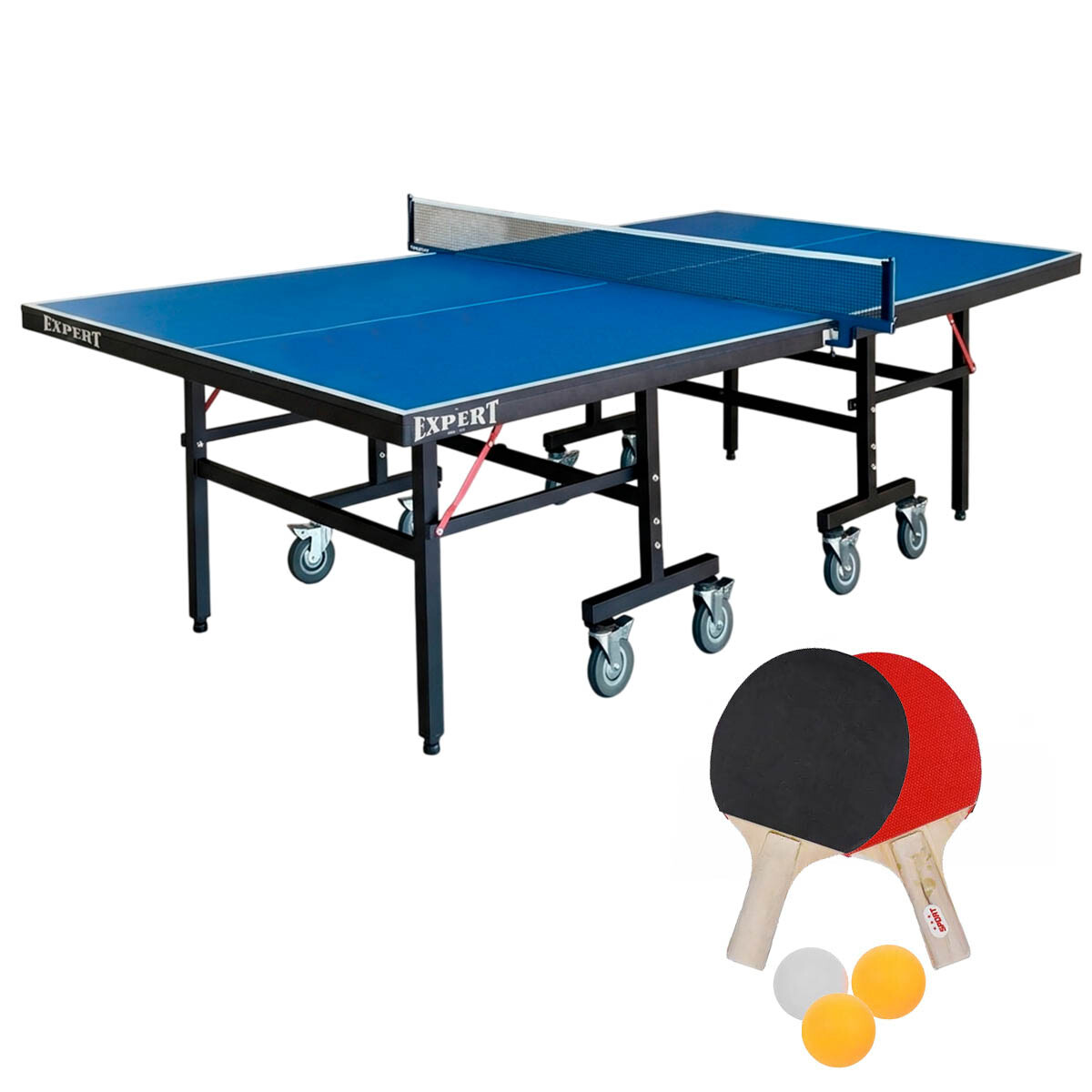 Mesa Ping Pong Profesional 16mm C/ Rueda 7cm Plegable - Azul 
