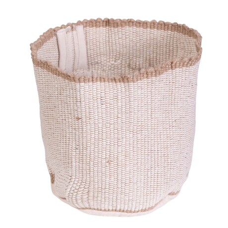 CESTO YUTE-Y-ALGODON BLANCO ANK-33