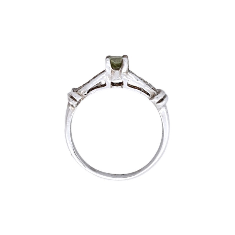 Anillo Halo-Plata 950-Piedra Zirconia verde y blanca-AN3654 conpiedra
