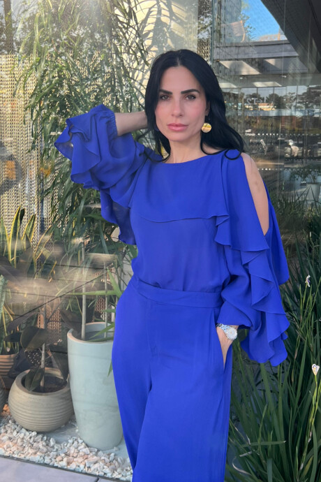 Blusa manga larga Adira Azul