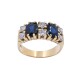 Anillo oro 18K con brillantes y zafiros Anillo oro 18K con brillantes y zafiros