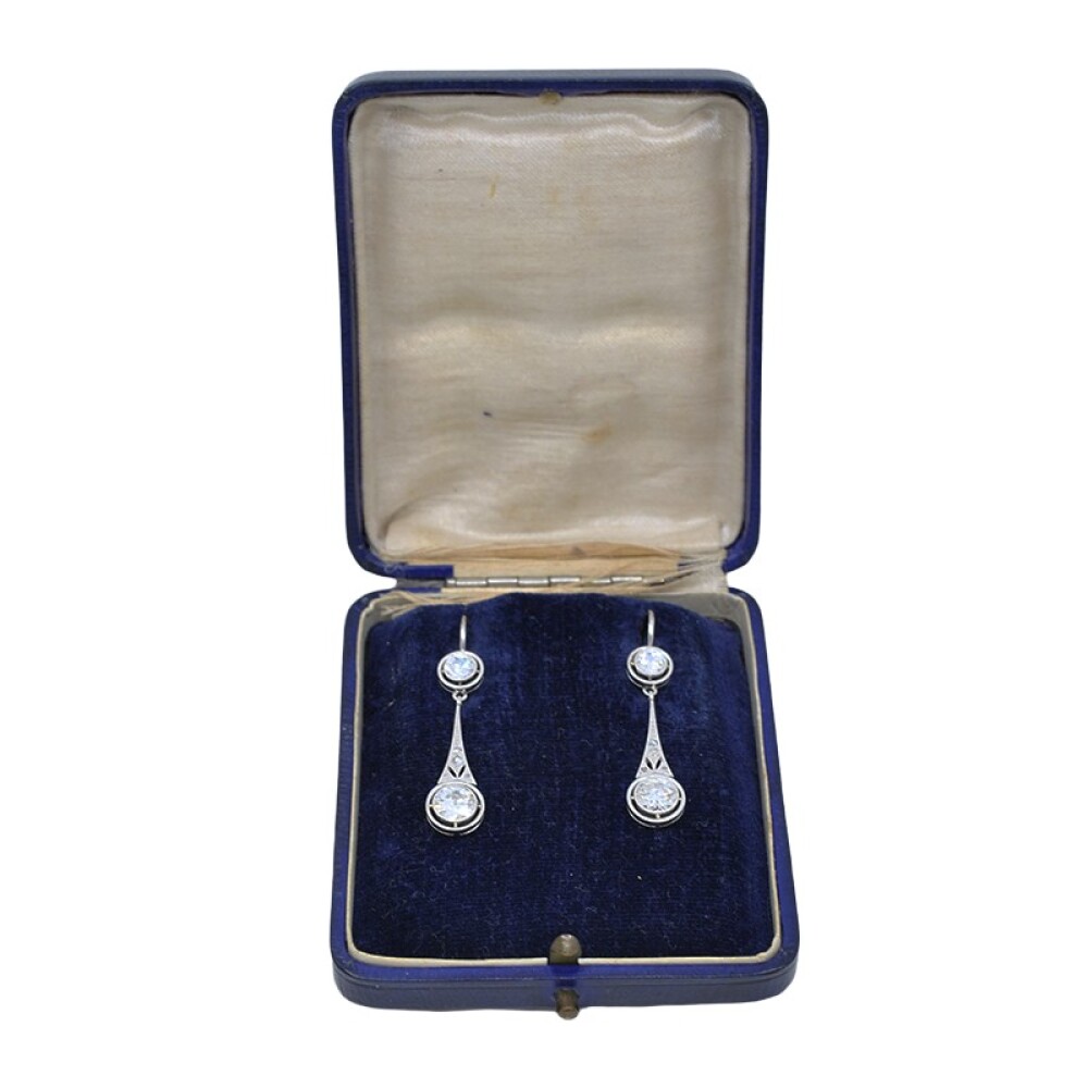 Caravanas En Oro Blanco, Brillantes Y Diamantes Caravanas En Oro Blanco, Brillantes Y Diamantes